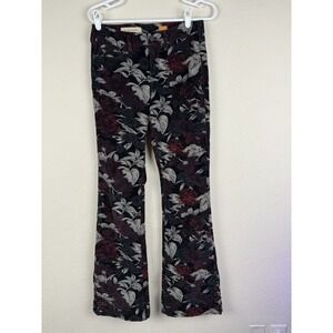 Anthropologie Pilcro Women’s Sz 27 Floral Stet Flare Corduroy Boot Cut Pants